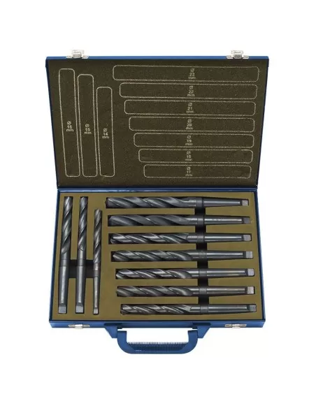 1 - Set 10 punte hss x metallo attaco conico cm 14 - 23 mm Fervi p057