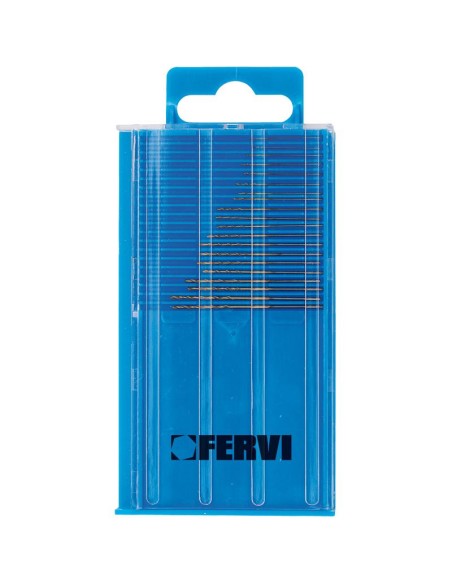 Set 20 punte rivestite in titanio x metallo Fervi 0.25 - 1.00 mm  p068