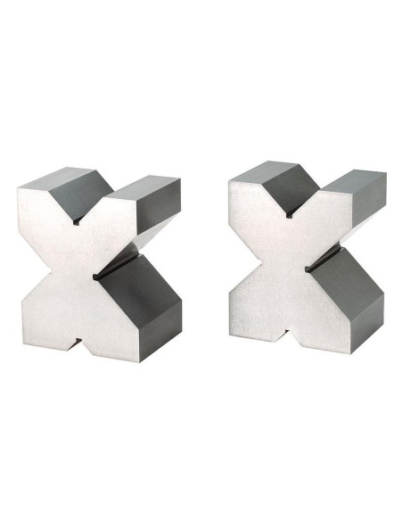 Coppia prismi in acciaio rettificati 75 x 75 x 60 mm Fervi p200/1