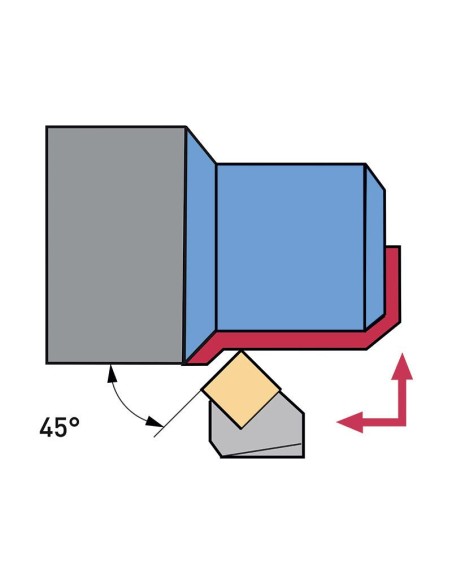 Utensile x esterno 45? destro 25 x 25 mm x tornio metallo Fervi pssnr25