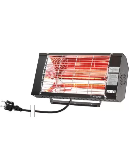 Stufa riscaldatore elettrico a raggi infrarossi a parete 1300w Fervi r609