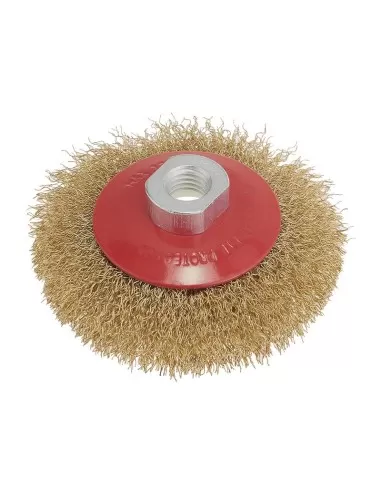 1 - Spazzola conica a filo metallico 90 mm m14 x smerigliatrice