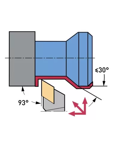 3 - Utensile x esterno 93? sinistro 20 x 20 mm x tornio metallo Fervi sdjcl20