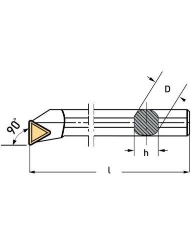 2 - Utensile x interno 90? sinistro 16 x 16 mm x tornio metallo Fervi stfcl16