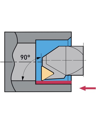 Utensile x interno 90? destro 8 x 8 mm x tornio metallo Fervi stfcr08