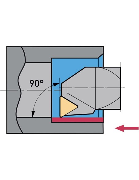 Utensile x interno 90? destro 12 x 12 mm x tornio metallo Fervi stfcr12
