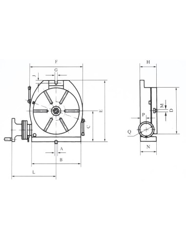 Tavola a dividere 200 mm orizzontale verticale x fresatrice Fervi t002/200