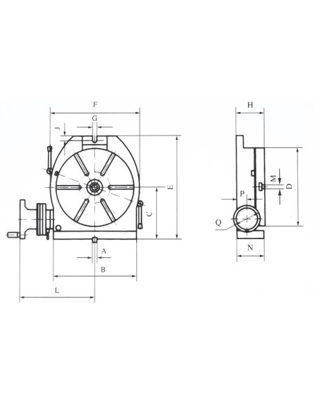 Tavola a dividere 200 mm orizzontale verticale x fresatrice Fervi t002/200