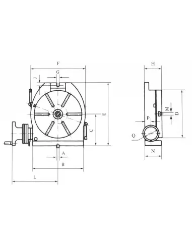 Tavola a dividere 250 mm orizzontale verticale x fresatrice Fervi t002/250
