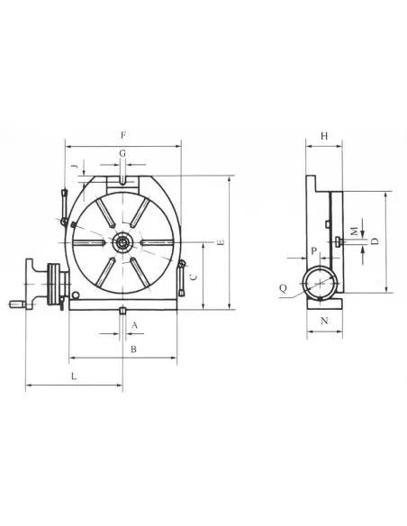Tavola a dividere 250 mm orizzontale verticale x fresatrice Fervi t002/250