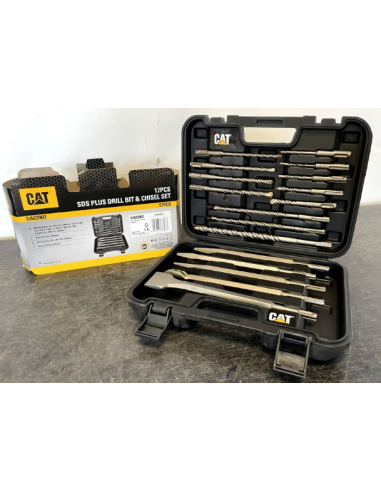 3 - Set 17 punte e scalpelli SDS Plus 17 pezzi in pratica valigetta Caterpillar DA03902