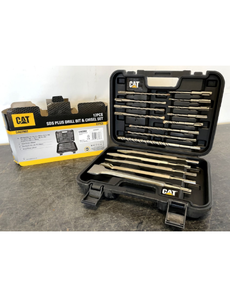 3 - Set 17 punte e scalpelli SDS Plus 17 pezzi in pratica valigetta Caterpillar DA03902