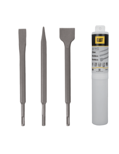 Set 3 scalpelli SDS Plus da 20mm a 40mm piatto, largo e a punta Caterpillar DA03903