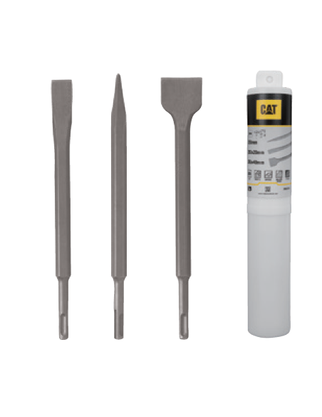 Set 3 scalpelli SDS Plus da 20mm a 40mm piatto, largo e a punta Caterpillar DA03903