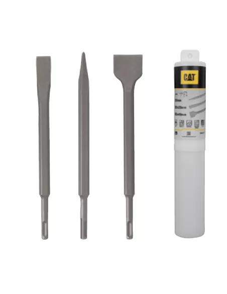 1 - Set 3 scalpelli SDS Plus da 20mm a 40mm piatto, largo e a punta Caterpillar DA03903