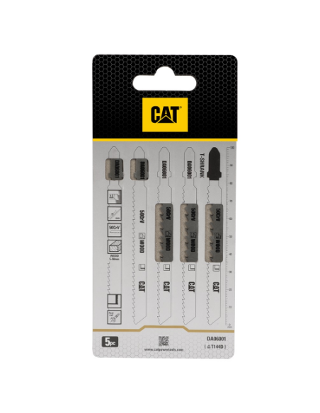 Set 5 lame da legno per seghetto alternativo 6TPI T144DP 100mm Caterpillar DA06002