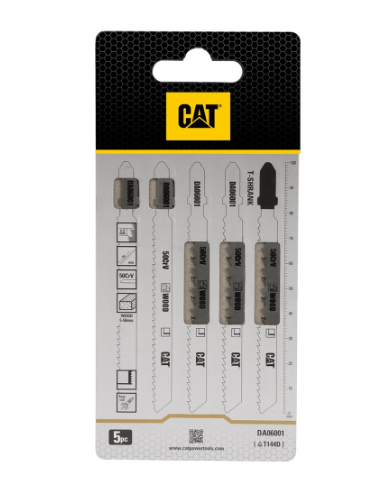 1 - Set 5 lame da metallo per seghetto alternativo 18TPI T118B 75mm Caterpillar DA06006