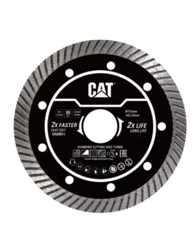 1 - Disco diamantato turbo universale 115mm per materiali edili Caterpillar DA09011