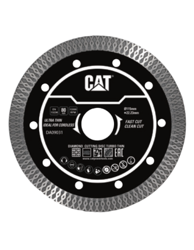 Disco diamantato turbo 115mm per gres porcellanato e ceramica Caterpillar DA09031