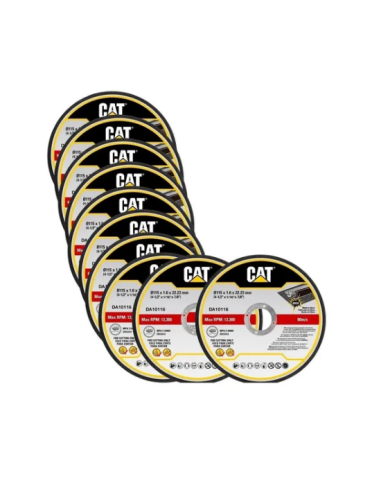 Set 10 dischi abrasivi da taglio per acciaio e inox 115x1.6mm Caterpillar DA10116
