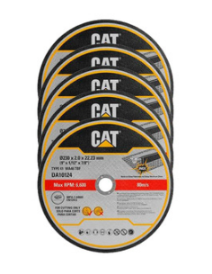 Set 5 dischi abrasivi da taglio per acciaio e inox 230x2mm Caterpillar DA10124