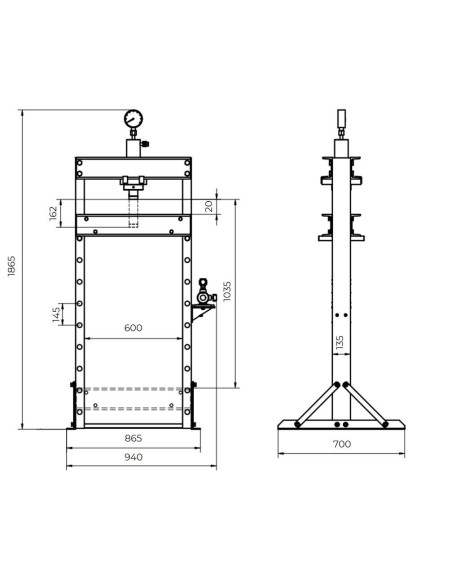 2 - Pressa idraulica manuale 30 t holzmann wp30eco