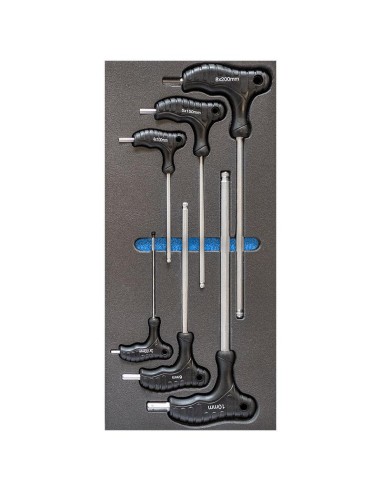 Serie 12 chiavi esagonali manico 3-8 mm termoformato morbido Fervi tm01/12