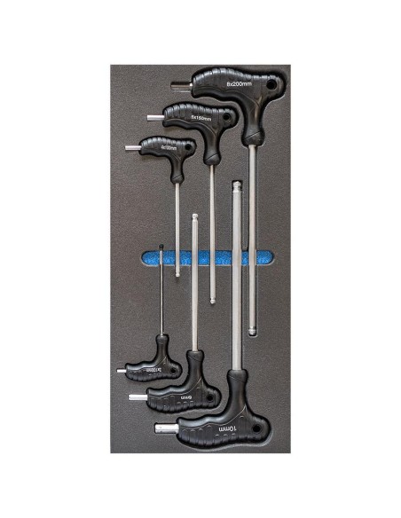 Serie 12 chiavi esagonali manico 3-8 mm termoformato morbido Fervi tm01/12