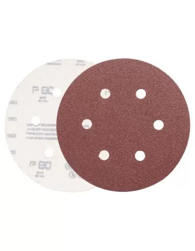 2 - Disco abrasivo in corindone velcrato 125 mm 8 fori grana 180