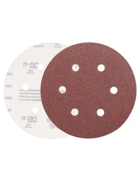 2 - Disco abrasivo in corindone velcrato 125 mm 8 fori grana 80