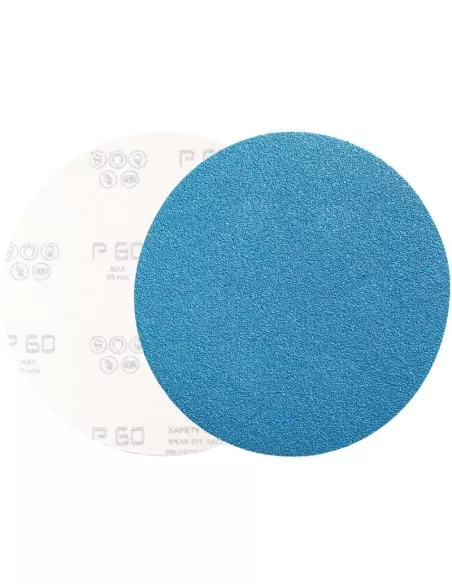 1 - Disco abrasivo in zirconio velcrato 125 mm senza fori grana 60