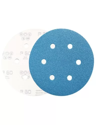 2 - Disco abrasivo in zirconio velcrato 125 mm senza fori grana 60