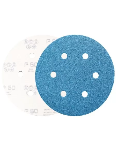 2 - Disco abrasivo in zirconio velcrato 125 mm senza fori grana 60