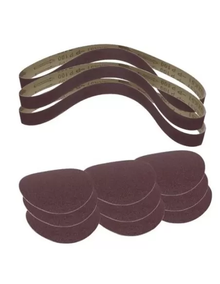 1 - Nastri e dischi abrasivi kit 12pz per levigatrice Scheppach bts700