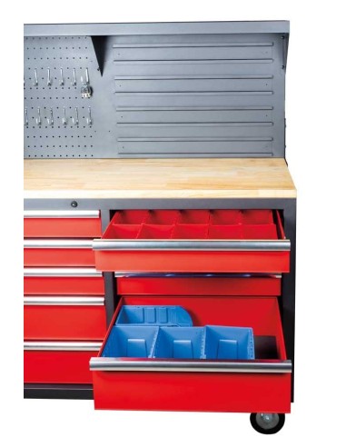 8 - Banco da lavoro con ruote 10 cassetti HOLZMANN wewa2130