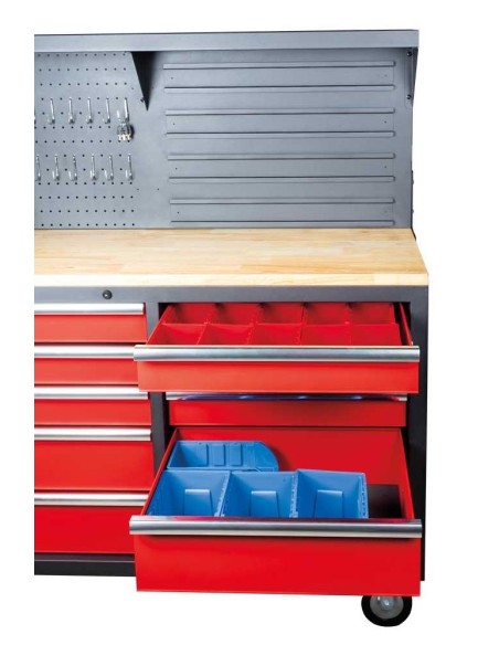 8 - Banco da lavoro con ruote 10 cassetti HOLZMANN wewa2130