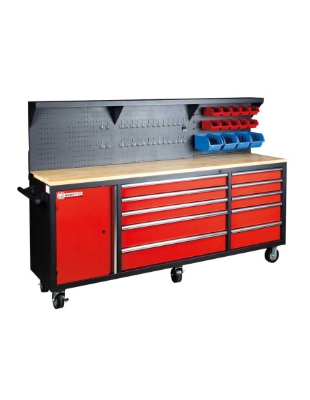 12 - Banco da lavoro con ruote 10 cassetti HOLZMANN wewa2130