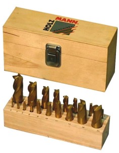 Serie di 20 frese frontali a 2 e 4 tagli per finitura holzmann ffs20