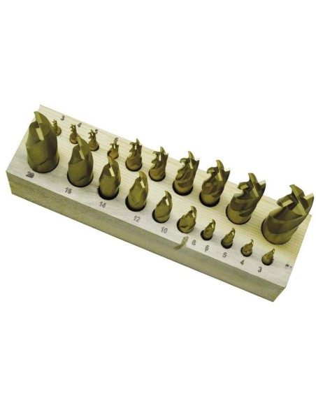 Serie di 20 frese frontali a 2 e 4 tagli per finitura holzmann ffs20