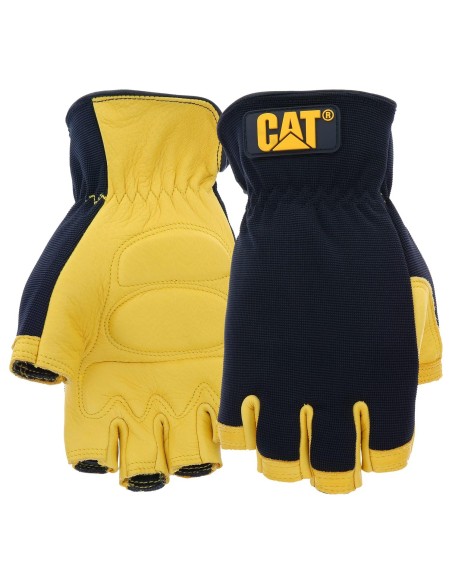 2 - Guanti da lavoro a mezze dita in pelle di daino Caterpillar 012206