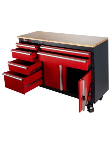 9 - Banco da lavoro con ruote 6 cassetti HOLZMANN wewa1216set