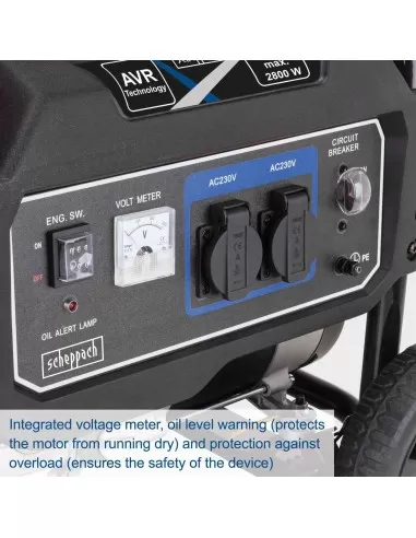 7 - Generatore di corrente 5,8hp 2800w Scheppach sg3200x