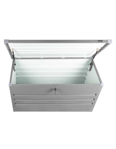 Contenitore box in metallo grigio da giardino 132x61x62 cm Zipper zi-gab132an