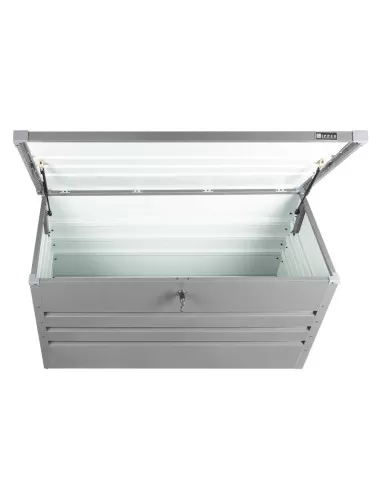 Contenitore box in metallo grigio da giardino 132x61x62 cm Zipper zi-gab132an
