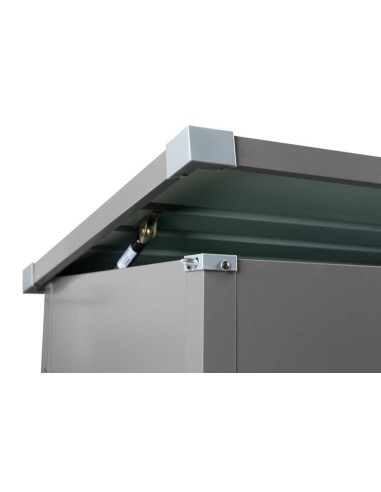 Contenitore box in metallo grigio da giardino 132x61x62 cm Zipper zi-gab132an