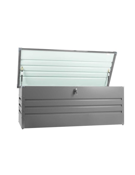 Contenitore box in metallo grigio da giardino 165x70x62 cm Zipper zi-gab165an