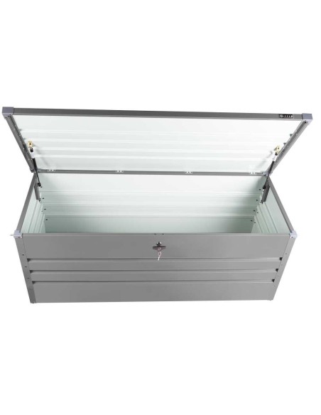 Contenitore box in metallo grigio da giardino 165x70x62 cm Zipper zi-gab165an