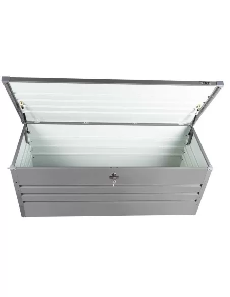 Contenitore box in metallo grigio da giardino 165x70x62 cm Zipper zi-gab165an