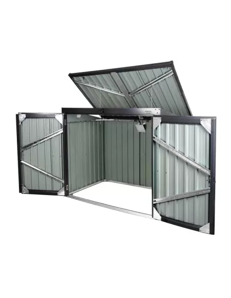 Contenitore per rifiuti in acciaio 2 bidoni x 240 lt Zipper zi-mtb2