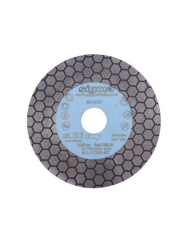 1 - Disco diamantato d 115 a lunga durata per taglio e molatura Sigma 075e